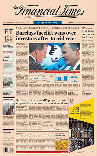 Financial Times 125th anniversary